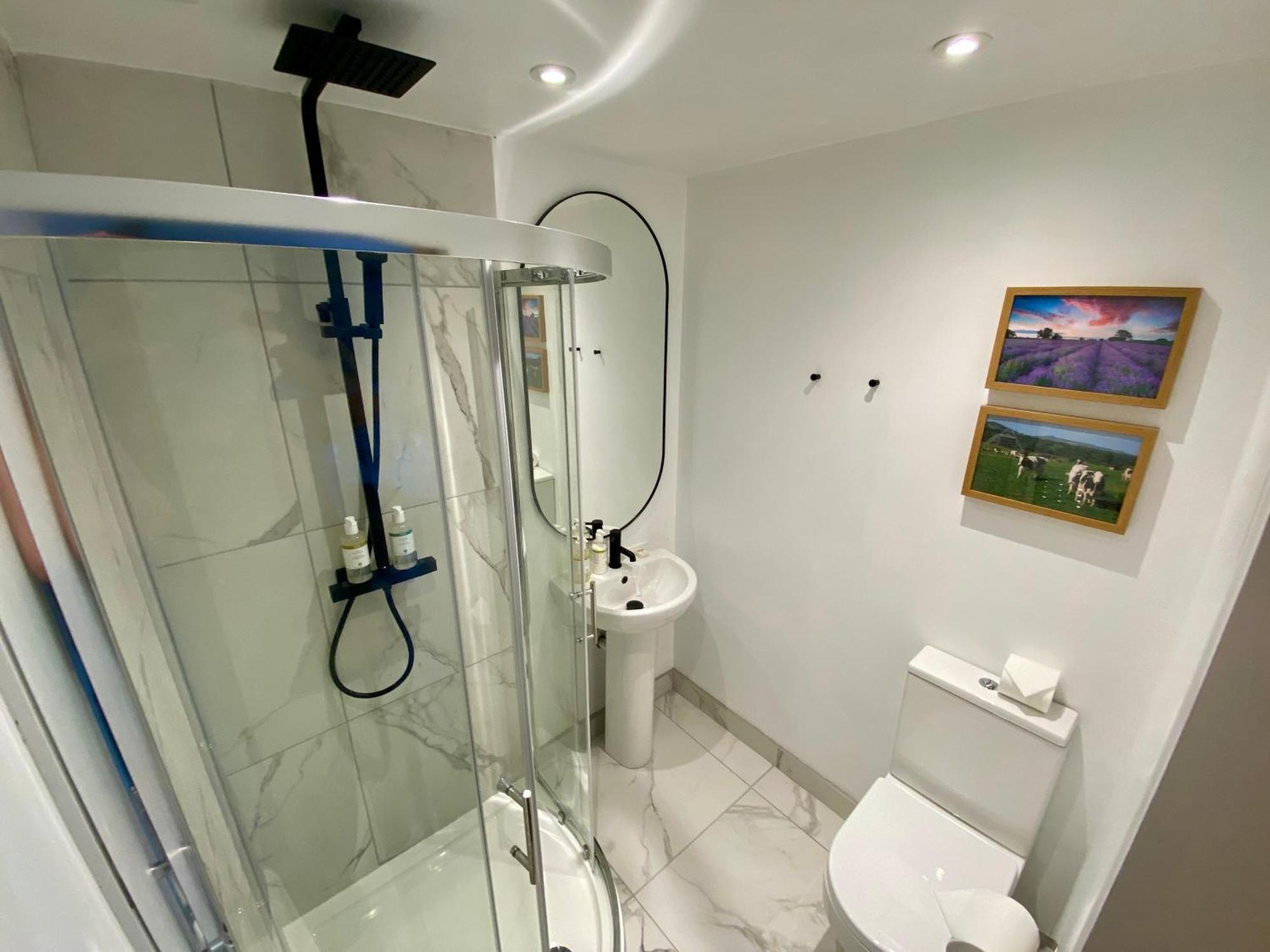 The Lion At West Pennard Hotel Exterior photo A shower room in a hotel